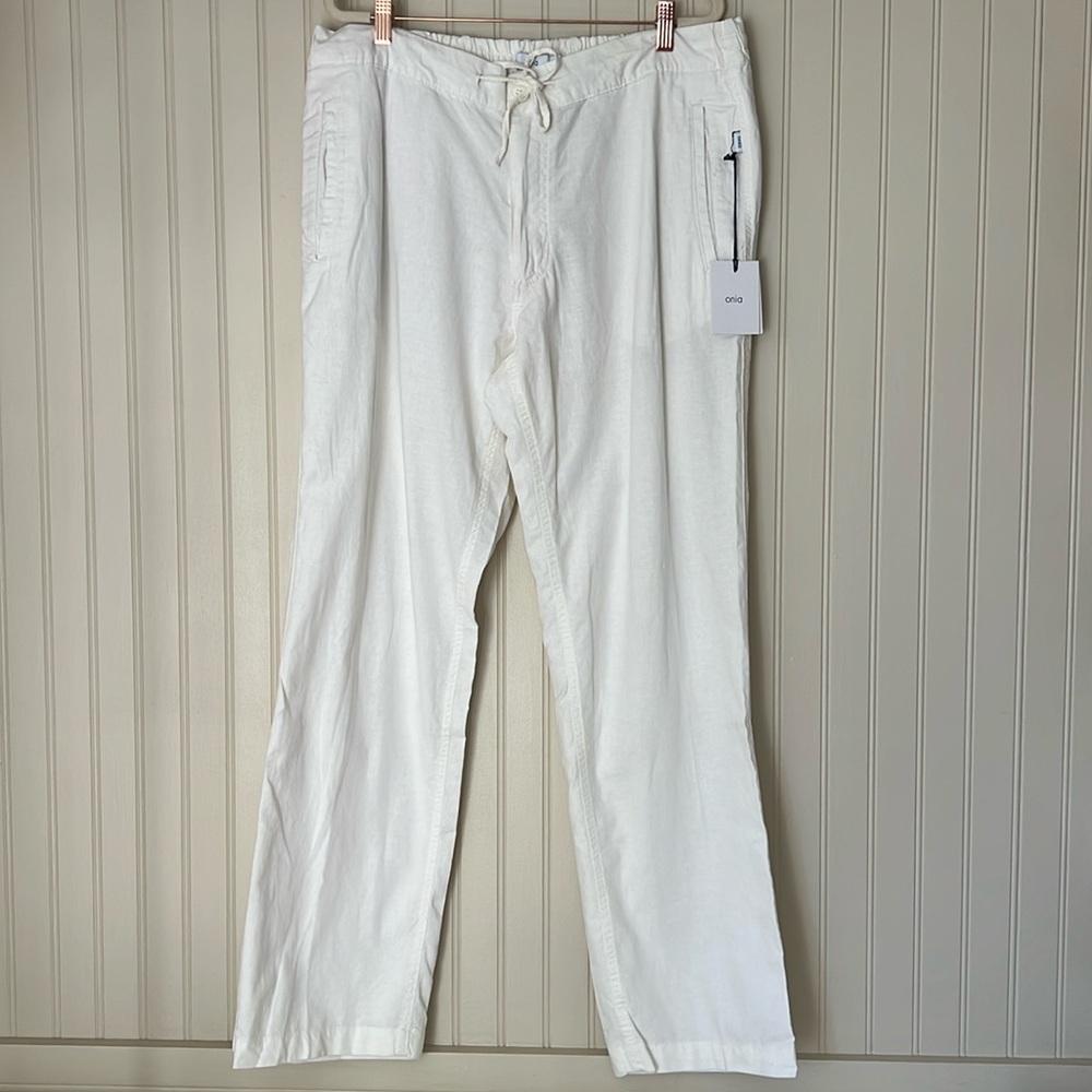 NWT Onia Men’s Collin Drawstring Linen Pant